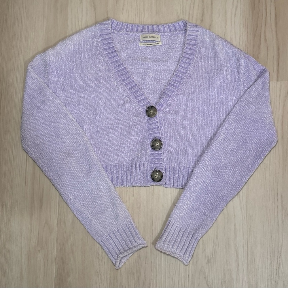 Urban Outfitters Lilac Cropped Cardigan